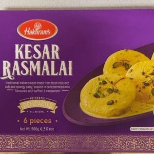 Haldiram's Kesar Rasmalai, 6 pieces, 500 g (Frozen)